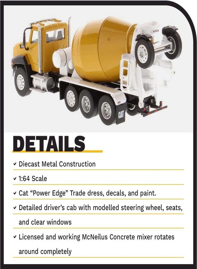 Diecast Masters 1:64 Caterpillar CT660 McNeilus Bridgemaster Concrete-Mixer - Diecast Masters - 85632 - Play & Collect - Image 4